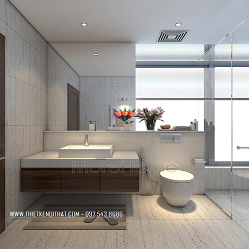 Thi công đá solid surface làm lavabor- Imperia Garden Nguyễn Huy Tưởng